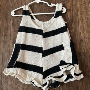 Zara knit stripe romper